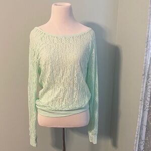 PINK Victoria's Secret Mint Lace Top